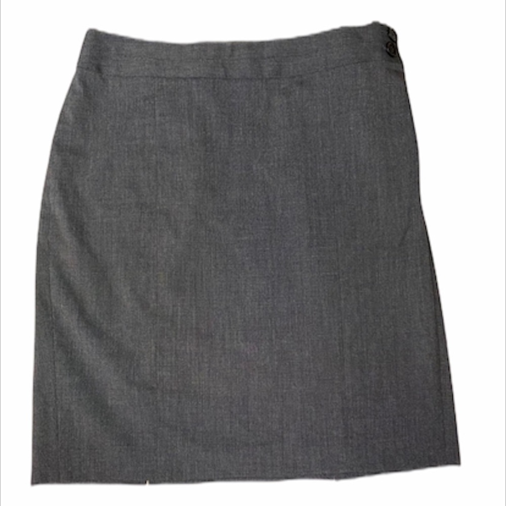 Gray lined pencil style career skirt 6